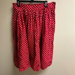 Chic Red Polka Dot Midi Skirt